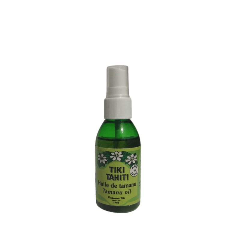 huile Vierge pure de Tamanu ou calophylle inophyle TIKI Monoï Tahiti Recto