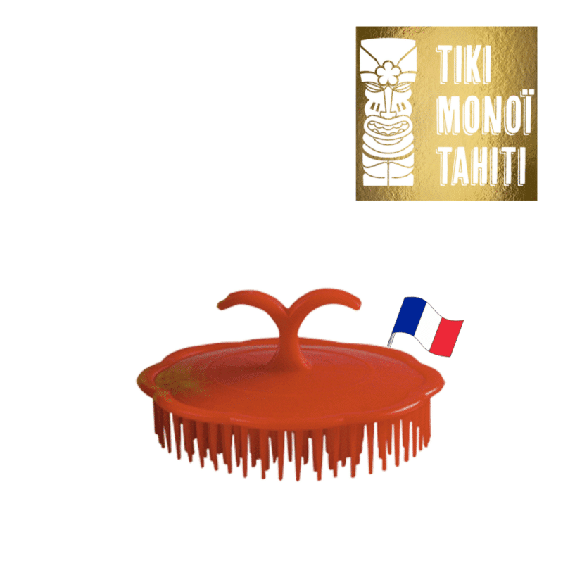 Brosse shampooing rouge made in France TIKI Monoï Tahiti